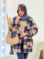 پالتو چهارخونه دو جیب کاملیا کد 5949 - تصویر 14