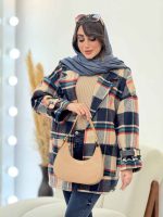 پالتو چهارخونه دو جیب کاملیا کد 5949 - تصویر 19