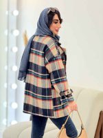 پالتو چهارخونه دو جیب کاملیا کد 5949 - تصویر 17