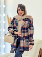 پالتو چهارخونه دو جیب کاملیا کد 5949 - تصویر 2