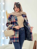 پالتو چهارخونه دو جیب کاملیا کد 5949 - تصویر 23