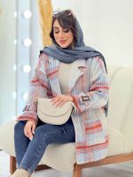 پالتو چهارخونه دو جیب کاملیا کد 5949 - تصویر 7