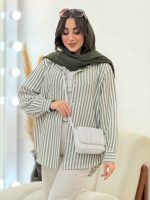 شومیز راه راه تک جیب کد 6089 - تصویر 25