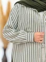 شومیز راه راه تک جیب کد 6089 - تصویر 15