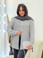 شومیز راه راه تک جیب کد 6089 - تصویر 20