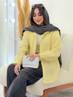 شومیز راه راه تک جیب کد 6089 - تصویر 3