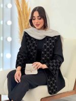 مانتو مازراتی آستین مروارید کد 6106 - تصویر 6