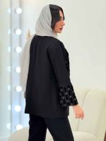مانتو مازراتی آستین مروارید کد 6106 - تصویر 7