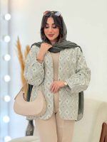 مانتو مغزی دوزی طرح لوزی کد6103