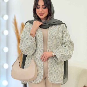 مانتو مغزی دوزی طرح لوزی کد6103