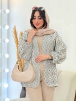 مانتو مغزی دوزی طرح لوزی کد6103 - تصویر 12