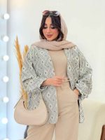 مانتو مغزی دوزی طرح لوزی کد6103 - تصویر 5
