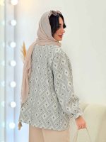 مانتو مغزی دوزی طرح لوزی کد6103 - تصویر 3