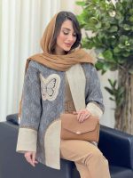 مانتو جلو باز طرح پروانه کد 6119 - تصویر 7