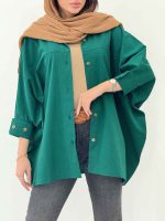 مانتو پانچ آستین دو دکمه کد 6135 - تصویر 10