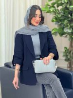 مانتو لینن دو دکمه جیب نما کد 6158 - تصویر 21