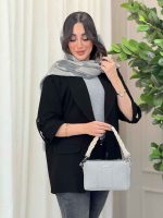 مانتو لینن دو دکمه جیب نما کد 6158 - تصویر 12
