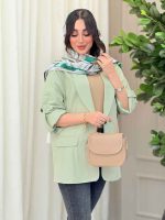 مانتو لینن دو دکمه جیب نما کد 6158 - تصویر 24