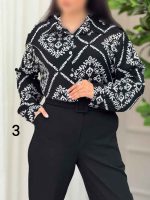 شومیز طرح دار آیسان کد 6136 - تصویر 7