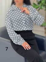 شومیز طرح دار آیسان کد 6136 - تصویر 25