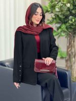 مانتو جیب نما آستین چهاردکمه کد 6111 - تصویر 3