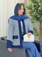 مانتو جین نواردوزی جیب سگک کد 6141 - تصویر 3