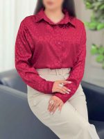شومیز ساتن طرح پلنگی کد 6126 - تصویر 2