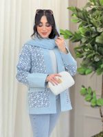 مانتو جین نواردوزی جیب سگک کد 6141 - تصویر 2