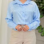 شومیز ساتن طرح پلنگی کد 6126