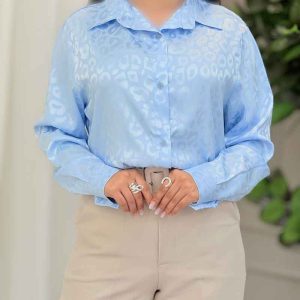شومیز ساتن طرح پلنگی کد 6126