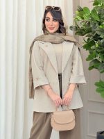 مانتو سگک دار جیب نما کد 6142 - تصویر 15