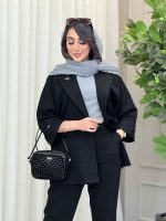 مانتو سگک دار جیب نما کد 6142 - تصویر 12