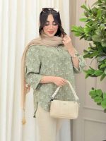 مانتو شومیزی آستین پاگن گلاره کد 6127 - تصویر 10