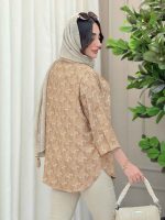 مانتو شومیزی آستین پاگن گلاره کد 6127 - تصویر 4
