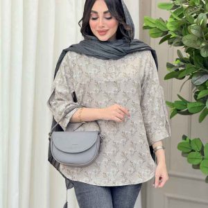 مانتو شومیزی آستین پاگن گلاره کد 6127