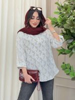 مانتو شومیزی آستین پاگن گلاره کد 6127 - تصویر 6