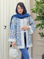 مانتو طرح دار الهام کد 6166 - تصویر 4