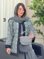 مانتو طرح دار الهام کد 6166 - تصویر 12