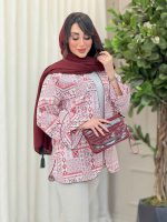 مانتو طرح دار جلو باز یسنا کد 6165 - تصویر 6