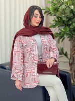 مانتو طرح دار جلو باز یسنا کد 6165 - تصویر 15