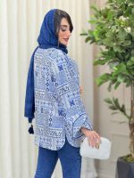 مانتو طرح دار جلو باز یسنا کد 6165 - تصویر 12