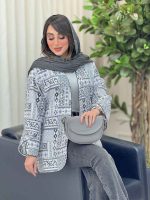 مانتو طرح دار جلو باز یسنا کد 6165 - تصویر 9