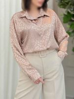 شومیز ساتن طرح پلنگی کد 6126 - تصویر 3