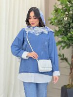 جین ترکیبی دو جیب زاپ دار کد 6078 - تصویر 6