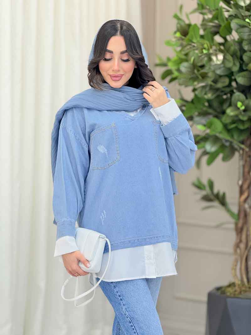 جین ترکیبی دو جیب زاپ دار کد 6078 جین ترکیبی دو جیب زاپ دار کد 6078