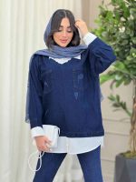 جین ترکیبی دو جیب زاپ دار کد 6078 - تصویر 8