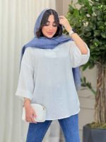 مانتو جلو بسته آستین پاکتی کد 6175 - تصویر 4