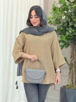 مانتو جلو بسته آستین پاکتی کد 6175 - تصویر 21