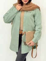 مانتو کتان برش دار دو جیب کد 6092 - تصویر 8