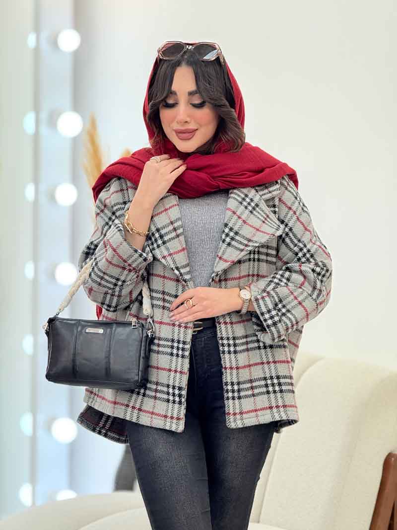 پالتو چهارخونه مارال کد 6039 پالتو چهارخونه مارال کد 6039